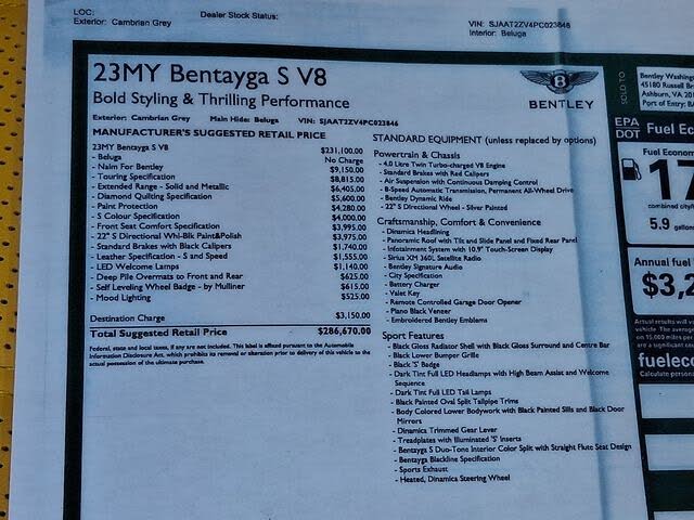 2023 Bentley Bentayga S V8 AWD