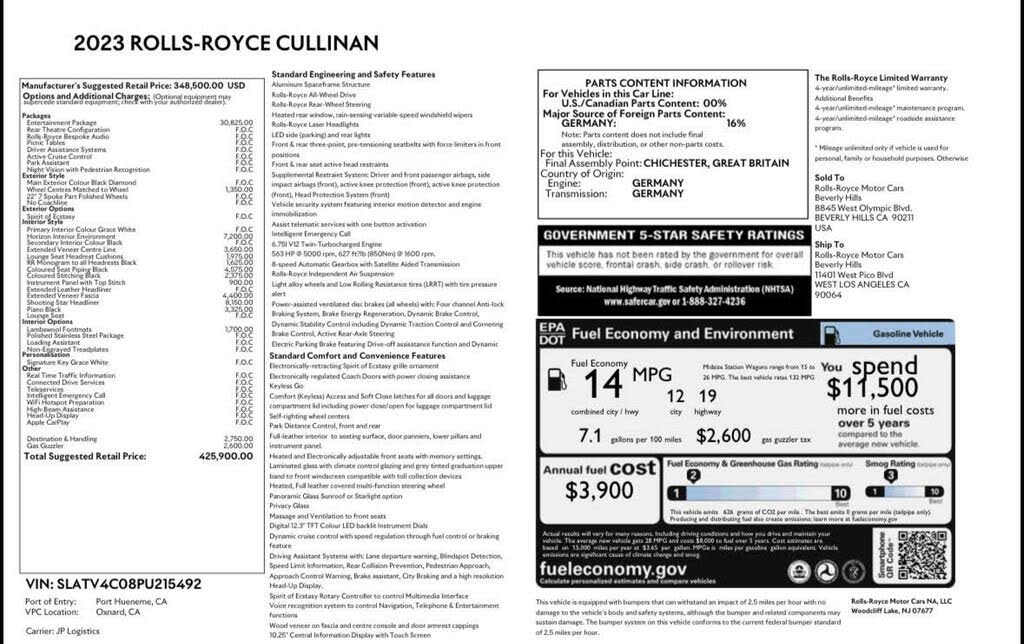 2023 Rolls-Royce Cullinan AWD