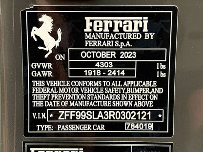 2024 Ferrari 296 GTB RWD