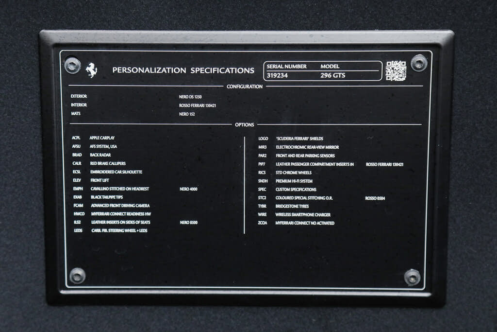 2025 Ferrari 296 GTS RWD