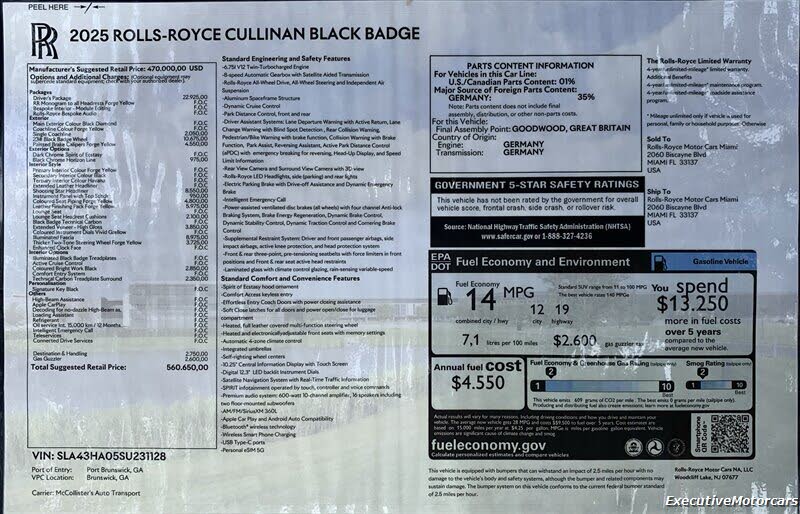 2025 Rolls-Royce Cullinan Black Badge AWD